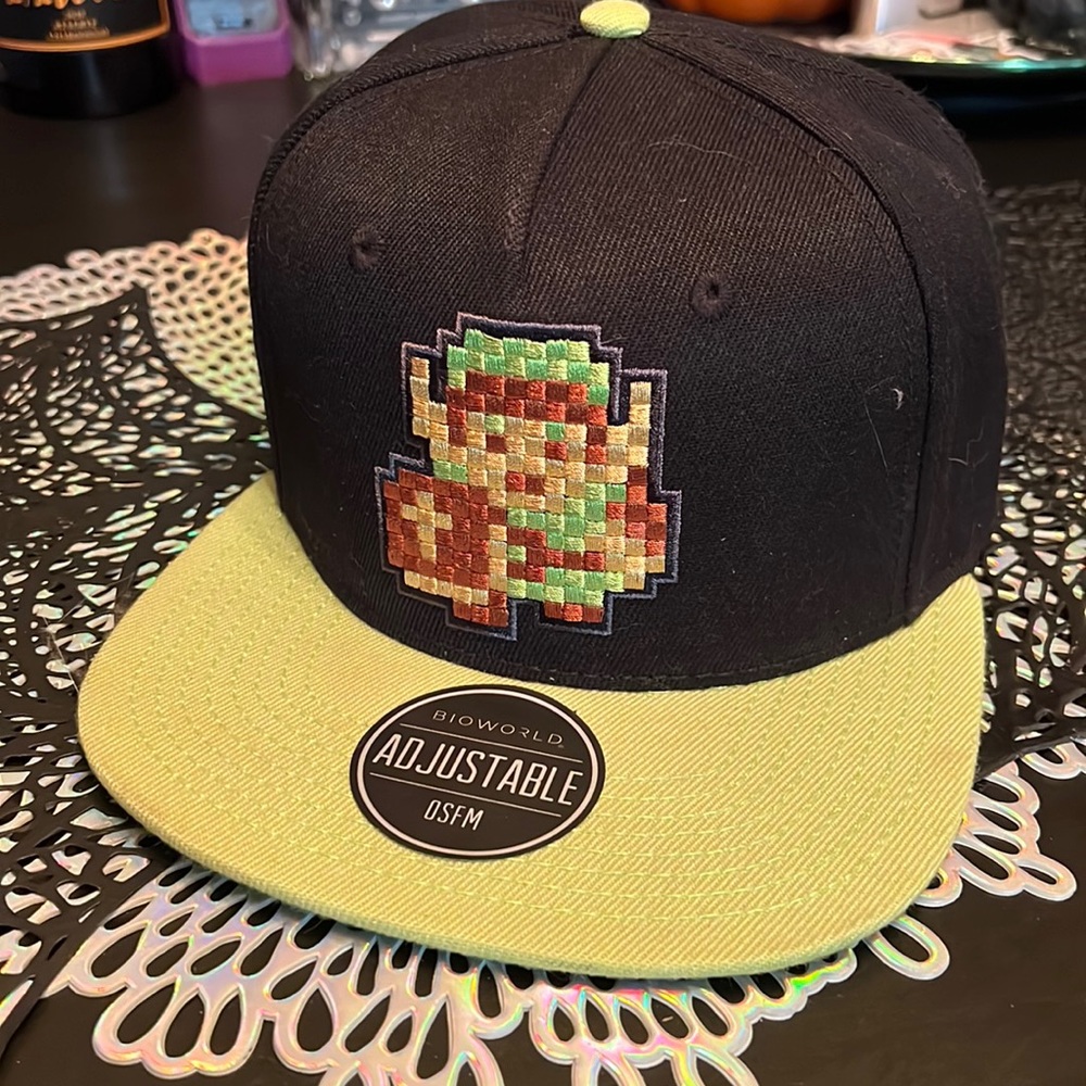 Pixel Legend of Zelda Link wide bill trucker hat